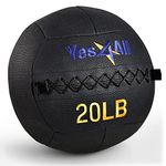 Yes4All 20 lb Wall Ball - Soft Medicine Ball/Wall Medicine Ball for Full Body Dynamic Exercises, Black