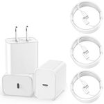 USB C Charger for iPhone 15 Fast Charging- 3 Pack 20W Apple Phone Charger Block Wall Plug Power Adapter USB-C Cable for iPhone 15 Pro Max Plus iPad Pro 12.9/11 inch iPad Air 4/5 Google Pixel 8/7/6