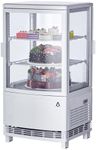 GarveeTech Commercial Refrigerator Display Case 2.1 Cu.FT, Countertop Display Refrigerator, Two Glass Door Display Fridge with LED Lighting, Adjustable Shelves, Double-Layered Glass