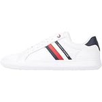 Tommy Hilfiger Men's Essential Leather Cupsole FM0FM04921 Sneaker, White, 8 UK