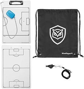 WISEPLAYERFC Pizarra Táctica Reversible para Entrenador de Fútbol con Silbato y Bolsa