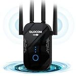 QLOCOM WiFi Booster Blazing-Fast AC1200 WiFi Repeater Dual Band 5GHz & 2.4GHz Broadband Extender Long Range Covers, WiFi Extender Booster, WPS Setup, UK Plug