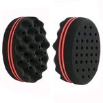 Cisixin 2 Pack Hair Twist Sponge Double Side Afro Braid Style Dreadlock Coils Wave Hair Curl Sponge Brush