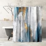 Americanflat 71x74 Abstract Shower Curtain - 100% Polyester Shower Curtain - Water-Resistant Bath Curtain with Metal Grommets and 12 Shower Curtain Hooks - Long Shower Curtain for Bathroom