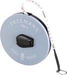 FREEMANS FM15 Grey Magic Fibreglass Measuring Tape - 15m/50ft With Unbreakable ABS Case || Durable Winding Mechanism Handle and Steel End Hook || Grey Color