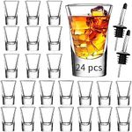 SuproBarware Shot Glasses Set of 24-1.2oz/35ml Clear Shot Glass with Heavy Base, Rock Shot Glasses Bulk for Cocktail, Vodka, Espressos, Liqueurs, Tequila and Desserts (24 Pack)