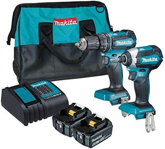 Makita 2 Piece Brushless Combo Kit - DHP485Z, DTD153Z, 2 x BL1840B, DC18SD & Carry Case - (AU PLUG/STOCK)