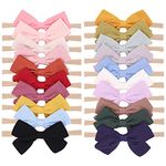 jollybows 20pcs Baby Girls Nylon Hair Bows Headbands Linen Hair Bands Elastic Hair Accessories for Kids Infants Newborn