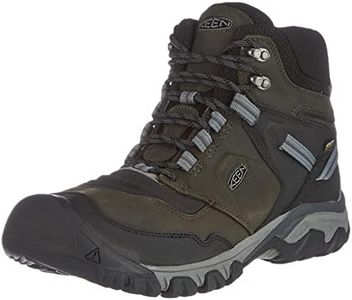 KEEN Men's Ridge Flex Mid Waterproof Hiking Boot, Magnet Black, 11.5 US