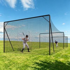 Miveda 32 FT Baseball Batting Cage, Baseball Nets for Batting Cage, Baseball Batting Cage Nets for Hitting Training, Outdoor Backyard Batting Cage with Frame