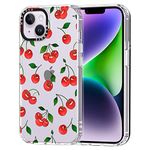 MOSNOVO Case for iPhone 14 - Clear Slim Shockproof TPU+PC, [ 6.6 ft Drop Protection/Anti Peel Off ] -Cute Cherry