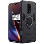 TheGiftKart Tough Armor Bumper Back Cover Case for OnePlus 6T / OnePlus 7 Bumper | Ring Holder & Kickstand in-Built | 360 Degree Protection Back Case Cover for OnePlus 6T / OnePlus 7 (PC, TPU | Black)