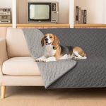 gogobunny 100% Double Sided Waterproof Dog Blanket Soft Pet Bed Cover Reversible Protect Furniture Couch Sofa Car for Puppy Cat Kids (Dark Grey/Light Grey, 82x120 Inch (Pack of 1))