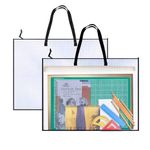 Opret 2 Pack 19x25 inch Art Portfolio Bags, Artwork Storage Case with Handle and Zipper Vinly Mesh Folder Organizers for Bulletin Boards, Scrapbooks, Keepsake and Poster