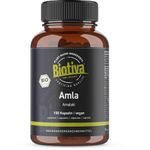 Biotiva Amla Bio 150 Capsules - 500mg - Phyllanthus emblica - Indian Gooseberry - Myrobalan Tree - amla Tree - Without Filler - from Controlled Organic Cultivation