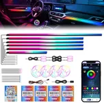 New Version Dreamcolor Acrylic Car Interior Lights 22 in 1 RGB LED Strip Lights APP Control Zoned Control System 252 Color Modes DIY Fiber Optic Ambient Lighting Kits Music Car Neon Lights