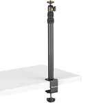 VIJIM LS01 Camera Desk Mount Stand, 37-96cm Extendable Tabletop Aluminum Desk Clamp with 360° Rotatable Ball Head, Desk C-Clamp Mount Stand with Standard ¼ Screw for DSLR Camera, Ring Light & Webcam