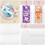 BABORUI 30PCS Double-sided Sublimation Blanks Name Plate for Stanley 40 OZ, Aluminum Sublimation Name Tag Blank with Self-sealing Bags and Display Card, Personalized Lid Topper Accessories for Stanley