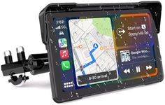 Jelkuz Motorcycle CarPlay 7 inch Carplay Motorcycle Android Auto GPS Navigation for Moto w Large Waterproof TouchscreenDual Bluetooth Car GPS Voice Control Siri G00gle Assistant Brightness Adjust