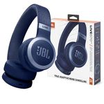 JBL Live 670NC - Wireless On-Ear Headphones with Adaptive Noise Cancelling with Smart Ambient, Up to 65H Battery Life with Speed Charge, Lightweight, Comfortable and Foldable Design (Blue)