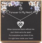 Loss of Pet Gifts, 925 Sterling Silver Paw Pendant Necklace for Women, Pet Memorial Gift, Sympathy Gift Loss of Pet Dog, Cat