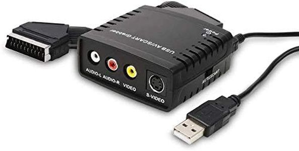 Scart Video Grabber Capture Card, VCR Scart VHS to Digital DVD Converter, Composite/Scart to USB Recorder