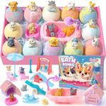 vamei Bath Bombs for Kids 12pcs Gift Set Bath Bombs with Toys Inside Dogs Cats Pet Animal Toys Pretend Play Kids Water Shower Toys Toddler Bath Toys Birthday Christmas Gifts for Girls and Boys