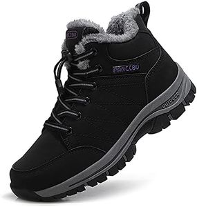 ZHNSHM Femme Bottines Fourrées Chaude Boots Antidérapantes Randonnée Neige Botte Hiver Fourrure Bottines