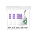 simplehuman Code X Custom Fit Drawstring Trash Bags, 80 Liter/21 Gallon, White, 60 Count