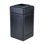 Commercial Zone 732101 Open-Top Indoor/Outdoor Square 42 Gallon Large Waste Trash Container Bin, Black