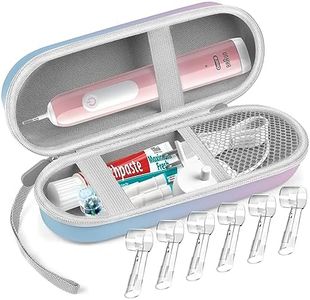 Electric Toothbrush Travel Case, Hard Storage Case with 6pcs Cover Caps, Fits for Oral-B/Oral-B Pro/Philips Sonicare Electric Toothbrush, Gradient