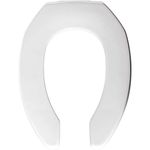 Bemis 2155CT 000 Commercial Heavy Duty Open Front Toilet Seat Without Cover That Will Never Loosen & Reduce Call-Backs, White, Elongated-2155CT