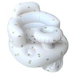 Baby Inflatable Seat for Babies 4-24 Months Built in Air Pump Infant Back Support Sofa Toddler Chair for Sitting Up, Baby Shower Chair Baby Outdoor Seat Floor Seater Gifts (Olive-Tray)