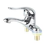 Bathroom Sink Faucet Zinc Alloy 2 Hole Single Handle Hot and Cold Water Mixer Tap for Home Hotel 2 Hole Bathroom Faucet, EMUKOEPUING5CH0S9