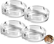 [4PCE] Home Master Premium Glass Ashtray Set - Stylish, Safe, and Versatile, Ideal for Indoor or Outdoor Use, Essential for Home, Kitchen, and More