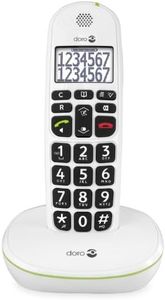 Doro PhoneEasy 110 DECT Cordless Telephone Large Font and Large Numbers Optical Call Signalling White