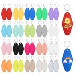 40PCS Motel Keychains Blank Hotel Keychain Colorful Plastic Key Rings Retro Printing Rhombus Keychains Board for DIY Keychain Making Key Tags Labels Kit Travel Bag Luggage Tag Craft Gifts Decorations