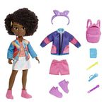 Karma's World Fashion Pack with Doll, Clothes & Accessories, From School to Stage, 14 Pieces, Dark Brown Hair