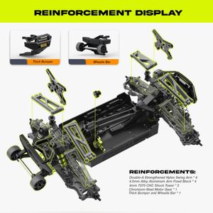 AMORIL 1/10 Brushless RC Car – Green High-Speed Remote Control