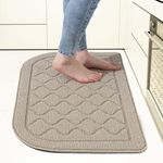 Kitchen Rugs and Mats, Non Skid Machine Washable Soft Kitchen Mats for Floor Kitchen Runner Rug Absorbent Resist Dirt Comfort Standing Mat Made of 100% Polypropylene Strip TPR Backing (Brown, 18"x27")