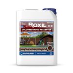 Roxil Wood Stain Preserver 5 litre (Burnt Umber) Fast-Drying Satin Finish for Decking, Fence, Shed, Furniture. 5 Year Protection for Indoor & Outdoor