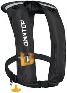 Owntop Automatic Inflatable Swim Jacket Adults, Highly Visible Manual Inflatable Swim Vest, 24g CO2 Cartridge Included, Low Profile for Kayak, Fishing, Paddle Sports, Black