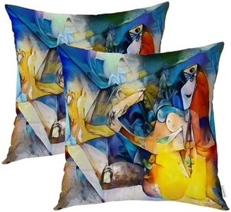 Batmerry Modern Pillow Cover 18x18 Inch Set of 2, Alternative Reproductions of Famous Paintings by Picasso Applied Double Sided Square Pillow Cases Pillowcase Sofa Cushion