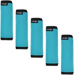 (Aqua Blue) - Cosmos 5 PCS Aqua Blue Colour Comfort Neoprene Handle Wraps/Grip/Identifier for Travel Bag Luggage Suitcase