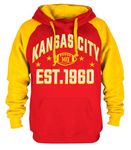 CLORPEAK Mens City Football Fully Embroidery Soft Classic Pullover Sweatshirt Hoodie, Kc Red, Large