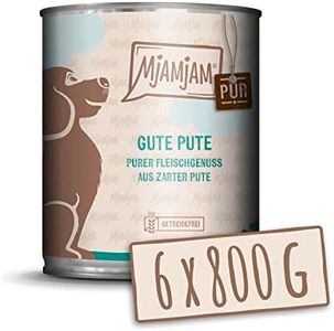 MjAMjAM - Alimento húmedo Premium para Perros - Buen Pavo Puro, Pack de 6 (6 x 800 g), sin Cereales con Extra de Carne