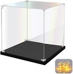 KOLIPI Acrylic Display Case for Collectibles Assemble Clear Box Lego Alternative Glass Figures Doll Toys Home Storage(10x10x10 inch, 25x25x25 cm) LY001