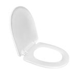 TAXAN Plastic Toilet Seat Cover with Soft Close Mechanism - U-Shape Commode Seat Cover – with Sleek Design & Easy Installation with Installation Kit (46cm x 35cm, White)