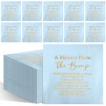 Colarr 100 Pcs Small Baby Shower Napkins 3 Ply Cocktail Napkins for Baby Shower 5 x 5 Inch A Message from The Bump Disposable Gender Reveal Napkins with Gold Foil for Baby Welcome Party(Blue)