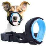 Gentle Muzzle Guard for Dogs - Prevents Biting and Unwanted Chewing Safely Secure Comfort Fit - Soft Neoprene Padding – No More Chafing – Training Guide Helps Build Bonds with Pet (S+, Blue)